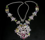 Колье из коллекции "Multistone" с самоцветами Серебро 925