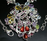 Колье из коллекции "Multistone" с самоцветами Серебро 925