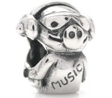 Миниатюра «Поросенок-музыкант» Серебро 925