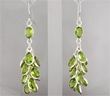 Комплект с гроздьями перидотов Серебро 925