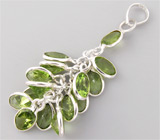 Комплект с гроздьями перидотов Серебро 925