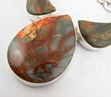 Стильное колье с яшмой Серебро 925