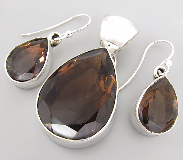 Комплект с дымчатыми топазами