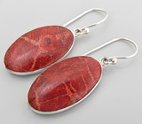 Серьги с кораллами Серебро 925