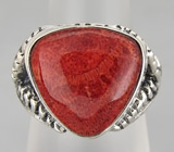 Кольцо с кораллом Серебро 925