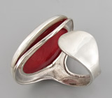 Крупное кольцо с кораллом Серебро 925