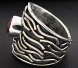 Кольцо с кабошоном розового сапфира Серебро 925
