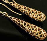 Изящные филигранные серьги Золото