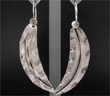 Крупные серьги из текстурного серебра Серебро 925