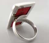 Кольцо с кораллом Серебро 925