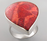 Кольцо с кораллом Серебро 925