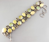 Браслет с опалами, цитринами и пузырчатым жемчугом Серебро 925