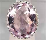 Кольцо с крупным розовым аметистом Серебро 925