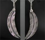 Крупные серьги из текстурного серебра Серебро 925