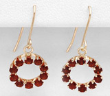 Серьги с гранатами Золото