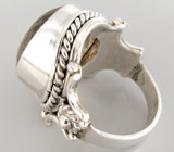 Кольцо с крупным цитрином Серебро 925