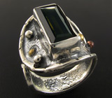 Кольцо с зеленым турмалином Серебро 925