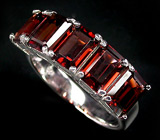 Великолепное кольцо с гранатами Серебро 925