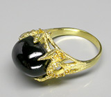 Кольцо из коллекции "Mia" с крупным звездчатым диопсидом Серебро 925