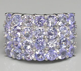 Замечательное кольцо с танзанитами Серебро 925