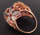 Роскошное кольцо из коллекции "Mia" с превосходным аметистом и сапфирами Серебро 925