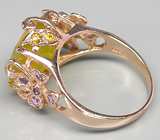 Кольцо из коллекции "Mia" с солнечно-желтым мексиканским опалом и аметистами Серебро 925