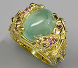 Кольцо из коллекции "Mia" с пренитом и разноцветными сапфирами Серебро 925