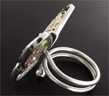 Прелестное кольцо «Бабочка» с разноцветными турмалинами Серебро 925