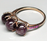 Кольцо из коллекции "Mia" со звездчатыми и пурпурными сапфирами Серебро 925