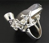 Кольцо с кварцевой друзой, а также ограненными аметистами Серебро 925