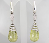 Серьги из коллекции "Sunshine" с бриолетами лимонных цитринов Серебро 925
