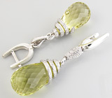 Серьги из коллекции "Sunshine" с бриолетами лимонных цитринов Серебро 925