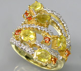 Кольцо из коллекции "Mia" с сапфирами и бесцветными топазами Серебро 925