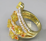 Кольцо из коллекции "Mia" с сапфирами и бесцветными топазами Серебро 925