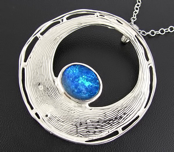 Кулон с дублет опалом на цепочке