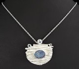 Кулон с дублет опалом, топазами и сапфирами на цепочке Серебро 925