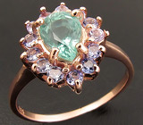 Кольцо из коллекции "Mia" с апатитом и танзанитами Серебро 925