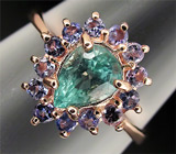 Кольцо из коллекции "Mia" с апатитом и танзанитами Серебро 925