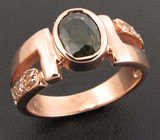 Кольцо из коллекции "Mia" с зеленым сапфиром и цирконами Серебро 925