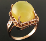 Кольцо из коллекции "Mia" с мексиканским опалом, гранатами и бесцветными цирконами Серебро 925