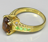 Кольцо из коллекции "Mia" с империал топазом и цаворитами Серебро 925