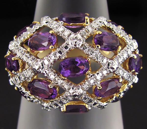 Кольцо из коллекции "Mia" с аметистами