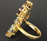 Кольцо из коллекции "Mia" с цитринами, аметистами, топазами и изумрудами Серебро 925