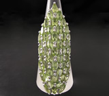 Превосходное крупное кольцо с перидотами Серебро 925