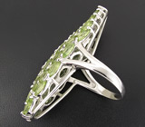 Превосходное крупное кольцо с перидотами Серебро 925