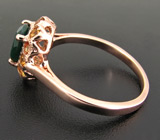 Кольцо из коллекции "Mia" с зеленым агатом и золотистыми сапфирам Серебро 925