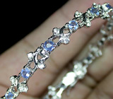 Элегантный браслет с голубыми сапфирами Серебро 925