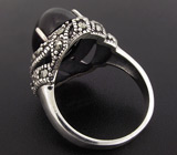 Кольцо со звездчатым диопсидом и марказитами Серебро 925