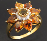 Прелестное кольцо из коллекции "Mia" с турмалинами Серебро 925