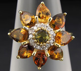 Прелестное кольцо из коллекции "Mia" с турмалинами Серебро 925